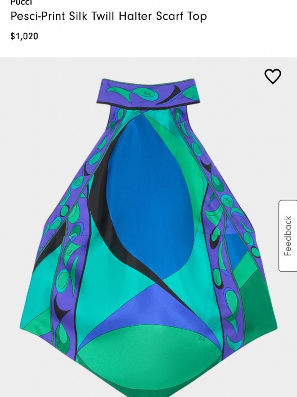 Emilio Pucci Pesci-Print Silk Twill Halter Scarf Top - SMERALDO - Picture 7 of 10